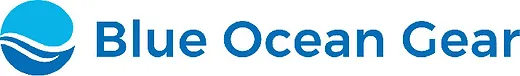 A blue and green earth/ocean symbol next to blue text on a white background stating Blue Ocean Gear